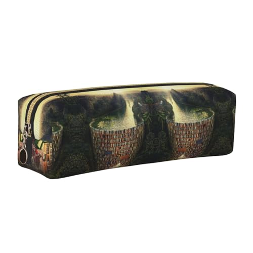 NBHDZENGW Federmäppchen aus Leder mit glattem Reißverschluss, stilvolle, langlebige Reißverschlusstasche für Schule, Büro, Reisen, leicht, Volldruck-Schreibwarenhalter, gold, Einheitsgröße von NBHDZENGW