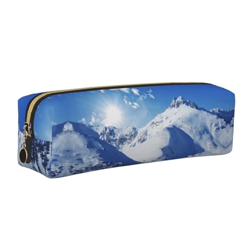 NBHDZENGW Federmäppchen aus Leder mit glattem Reißverschluss, stilvolle, langlebige Reißverschlusstasche für Schule, Büro, Reisen, leicht, Volldruck-Schreibwarenhalter, gold, Einheitsgröße von NBHDZENGW