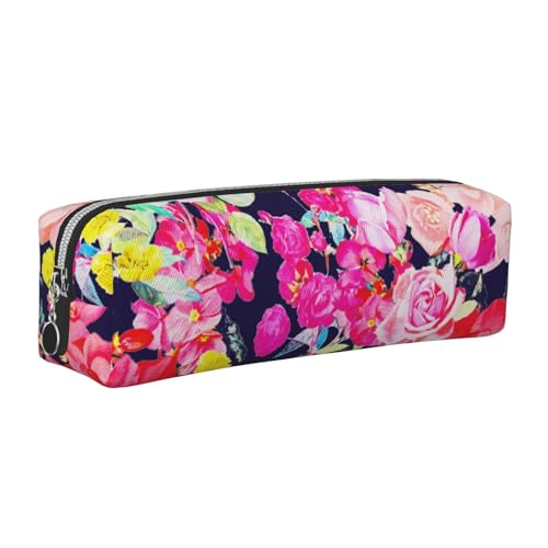 NBHDZENGW Federmäppchen aus Leder mit glattem Reißverschluss, stilvolle, langlebige Reißverschlusstasche für Schule, Büro, Reisen, leicht, Volldruck-Schreibwarenhalter, silber, Einheitsgröße von NBHDZENGW