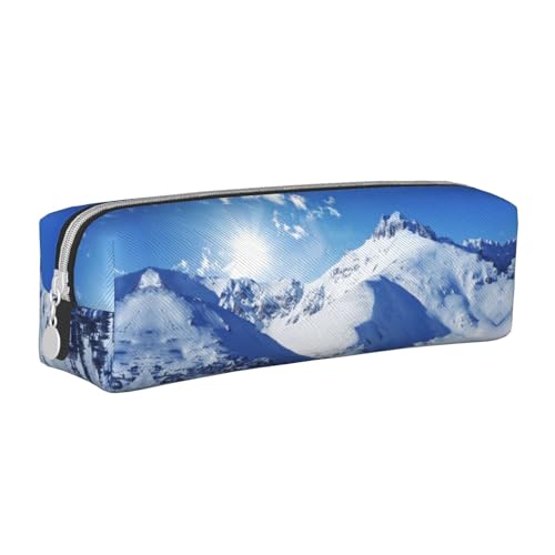 NBHDZENGW Federmäppchen aus Leder mit glattem Reißverschluss, stilvolle, langlebige Reißverschlusstasche für Schule, Büro, Reisen, leicht, Volldruck-Schreibwarenhalter, weiß, Einheitsgröße von NBHDZENGW