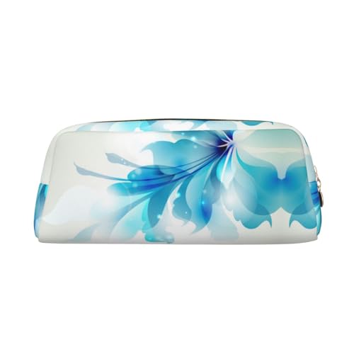 NBHDZENGW Federmäppchen aus Leder mit glattem Reißverschluss, stilvolle langlebige Tasche für Schule, Büro, Reisen, leicht, Volldruck, Blau, gold, Einheitsgröße, Taschen-Organizer von NBHDZENGW