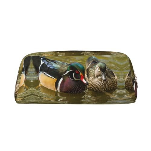 NBHDZENGW Federmäppchen aus Leder mit glattem Reißverschluss, stilvolle langlebige Tasche für Schule, Büro, Reisen, leicht, Volldruck-Schreibwarenhalter, gold, Einheitsgröße, Taschen-Organizer von NBHDZENGW