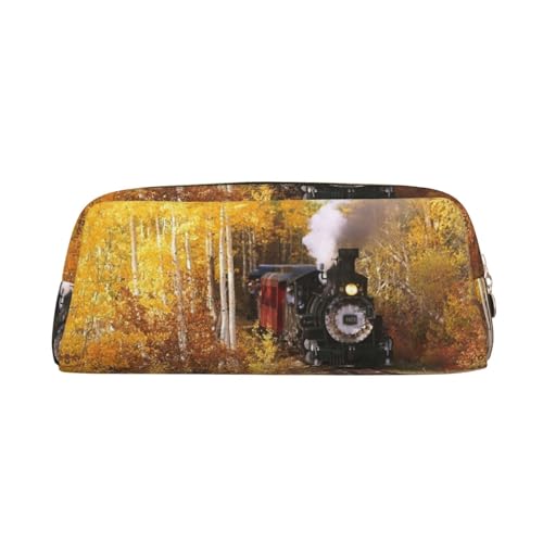 NBHDZENGW Federmäppchen aus Leder mit leichtgängigem Reißverschluss, stilvolle langlebige Tasche für Schule, Büro, Reisen, leicht, Volldruck-Schreibwarenhalter, gold, Einheitsgröße, Taschen-Organizer von NBHDZENGW