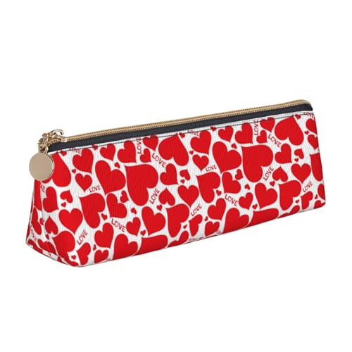 NBHDZENGW Federmäppchen aus Leder mit niedlichem Dreieck, mit glattem Reißverschluss, stilvoll, langlebig, für Schule, Büro, Reisen, leicht, Volldruck-Schreibwarenhalter von NBHDZENGW