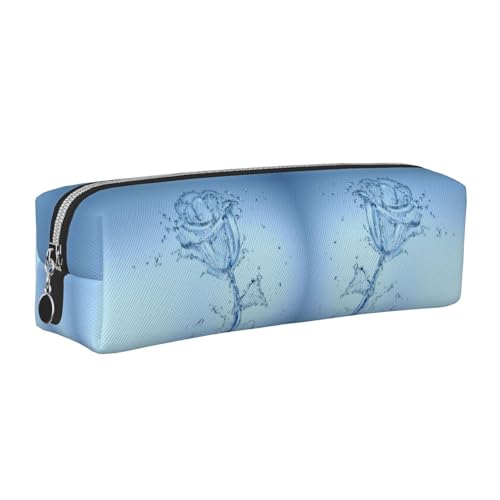 NBHDZENGW Federmäppchen aus Wasserleder mit glattem Reißverschluss, stilvolle, langlebige Reißverschlusstasche für Schule, Büro, Reisen, leicht, Volldruck-Schreibwarenhalter, silber, Einheitsgröße von NBHDZENGW