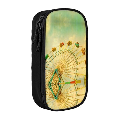 NBHDZENGW Federmäppchen mit Rädern, Ölgemälde, großes Fassungsvermögen, doppellagig, individuell bedruckt, strapazierfähiges Polyester, Organizer für Schule, Büro, Reisen, Kunstbedarf, Make-up von NBHDZENGW