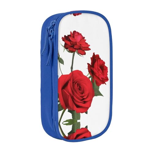 NBHDZENGW Federmäppchen mit großem Fassungsvermögen, doppellagig, bedruckt, strapazierfähiges Polyester, Organizer für Schule, Büro, Reisen, Kunstbedarf, Make-up, blau, Einheitsgröße von NBHDZENGW