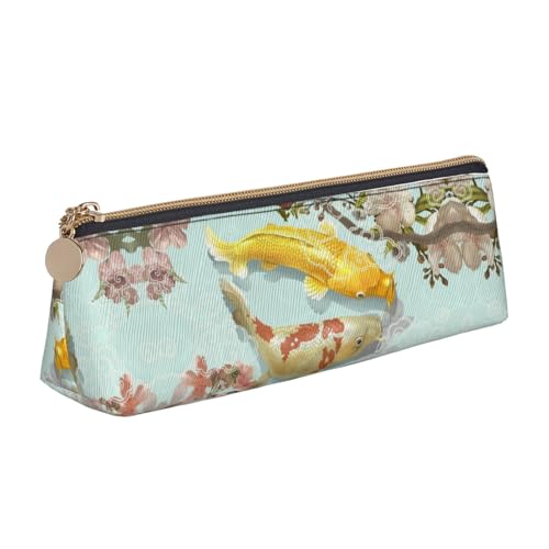 NBHDZENGW Fischliebhaber-Federmäppchen aus Leder mit glattem Reißverschluss, stilvolle langlebige Tasche für Schule, Büro, Reisen, leicht, Volldruck-Schreibwarenhalter von NBHDZENGW