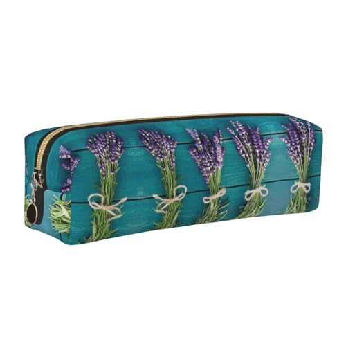 NBHDZENGW Leder-Federmäppchen mit glattem Reißverschluss, stilvoll, langlebig, Reißverschlusstasche für Schule, Büro, Reisen, leicht, Volldruck, Violett, gold, Einheitsgröße, Taschen-Organizer von NBHDZENGW