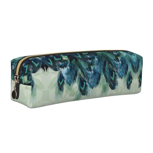 NBHDZENGW Leder-Federmäppchen mit glattem Reißverschluss, stilvolle, langlebige Reißverschlusstasche für Schule, Büro, Reisen, leicht, Volldruck-Schreibwarenhalter, gold, Einheitsgröße von NBHDZENGW