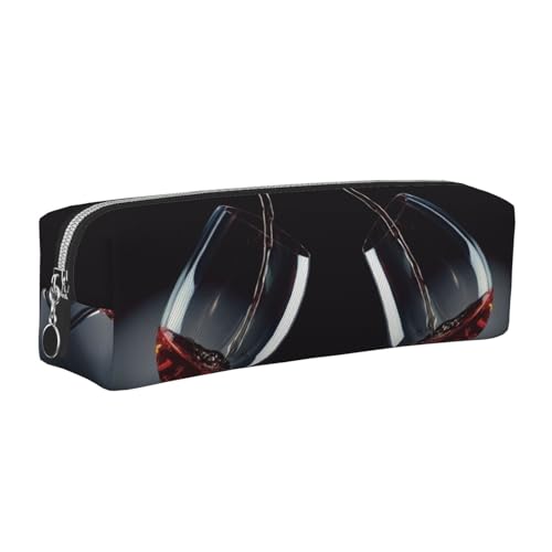 NBHDZENGW Leder-Federmäppchen mit glattem Reißverschluss, stilvolle, langlebige Reißverschlusstasche für Schule, Büro, Reisen, leicht, Volldruck-Schreibwarenhalter, silber, Einheitsgröße von NBHDZENGW