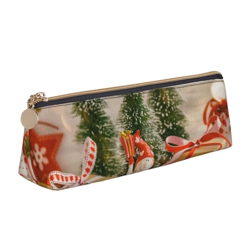 NBHDZENGW Niedliches Federmäppchen aus Leder mit glattem Reißverschluss, stilvolle langlebige Tasche für Schule, Büro, Reisen, leicht, Volldruck, Schreibwarenhalter von NBHDZENGW