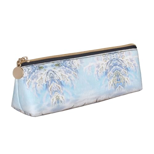 NBHDZENGW Niedliches Federmäppchen aus Leder mit glattem Reißverschluss, stilvolle langlebige Tasche für Schule, Büro, Reisen, leicht, Volldruck-Schreibwarenhalter von NBHDZENGW