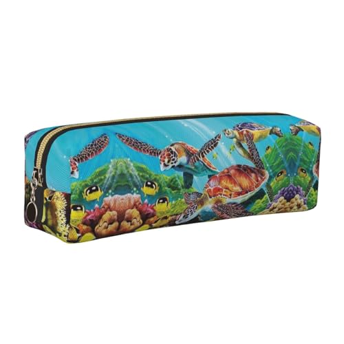 NBHDZENGW Niedliches Federmäppchen aus Leder mit kleinem Katzenmotiv, mit glattem Reißverschluss, stilvoll, langlebig, Reißverschlusstasche für Schule, Büro, Reisen, leicht von NBHDZENGW