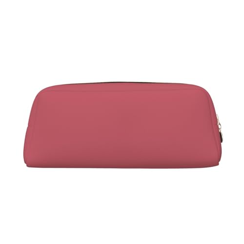 NBHDZENGW Niedliches Leder-Federmäppchen mit glattem Reißverschluss, stilvolle, langlebige Tasche für Schule, Büro, Reisen, leicht, Volldruck, Beerenrot, Rot, gold, Einheitsgröße, Taschen-Organizer von NBHDZENGW