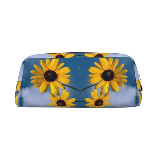 NBHDZENGW Niedliches Leder-Federmäppchen mit glattem Reißverschluss, stilvolle, langlebige Tasche für Schule, Büro, Reisen, leicht, Volldruck-Schreibwarenhalter, gold, Einheitsgröße, Taschen-Organizer von NBHDZENGW