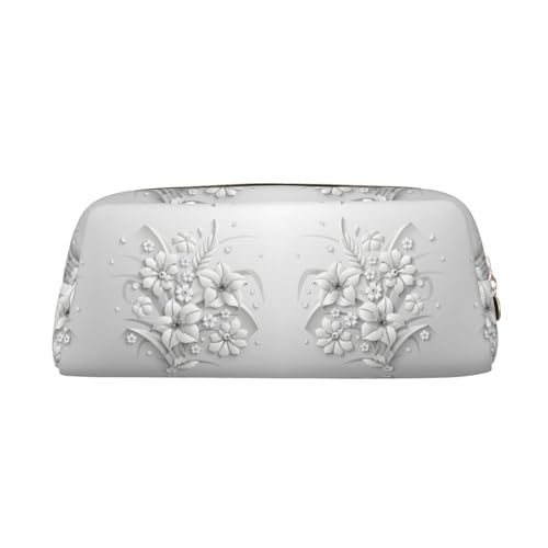 NBHDZENGW Niedliches Leder-Federmäppchen mit glattem Reißverschluss, stilvolle, langlebige Tasche für Schule, Büro, Reisen, leicht, Volldruck-Schreibwarenhalter, gold, Einheitsgröße, Taschen-Organizer von NBHDZENGW