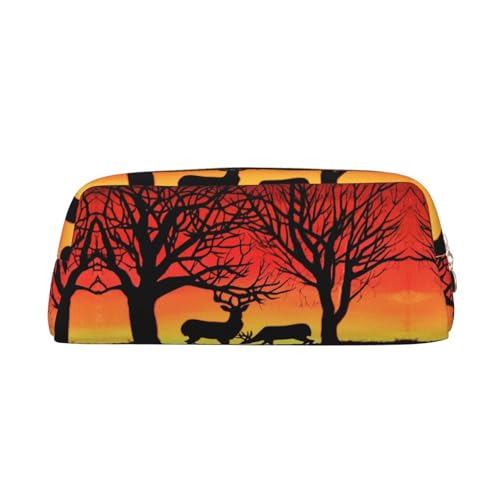 NBHDZENGW Niedliches Leder-Federmäppchen mit glattem Reißverschluss, stilvolle langlebige Tasche für Schule, Büro, Reisen, leicht, Volldruck, Schreibwarenhalter, gold, Einheitsgröße, Taschen-Organizer von NBHDZENGW