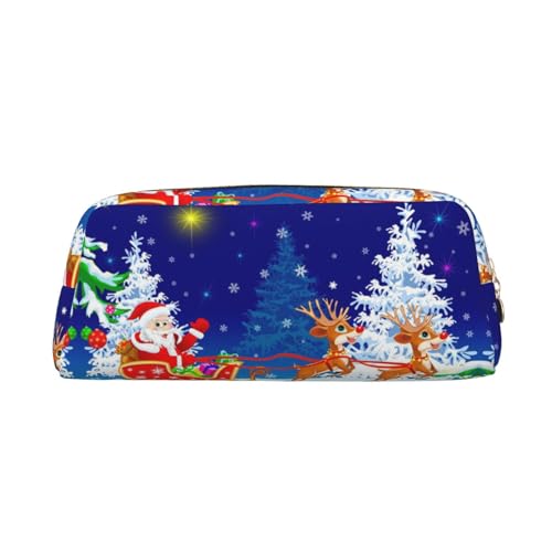 NBHDZENGW Niedliches Leder-Federmäppchen mit glattem Reißverschluss, stilvolle langlebige Tasche für Schule, Büro, Reisen, leicht, Volldruck-Schreibwarenhalter, gold, Einheitsgröße, Taschen-Organizer von NBHDZENGW