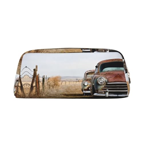 NBHDZENGW Niedliches Leder-Federmäppchen mit glattem Reißverschluss, stilvolle langlebige Tasche für Schule, Büro, Reisen, leicht, Volldruck-Schreibwarenhalter, gold, Einheitsgröße, Taschen-Organizer von NBHDZENGW