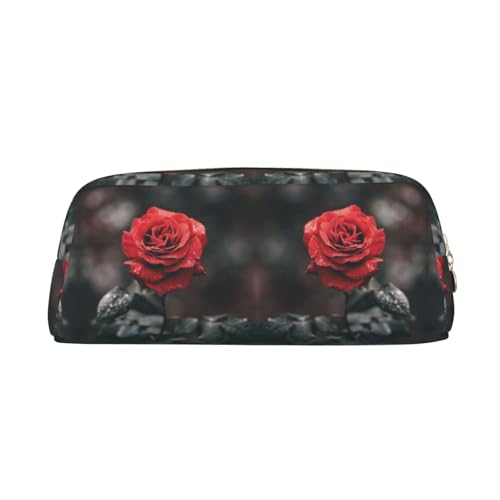 NBHDZENGW Niedliches Leder-Federmäppchen mit glattem Reißverschluss, stilvolle langlebige Tasche für Schule, Büro, Reisen, leicht, Volldruck-Schreibwarenhalter, gold, Einheitsgröße, Taschen-Organizer von NBHDZENGW