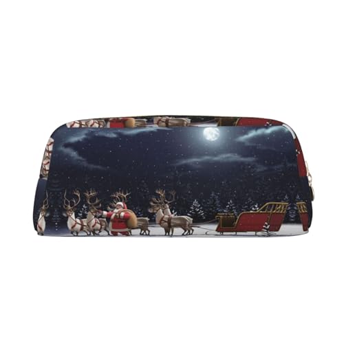 NBHDZENGW Niedliches Leder-Federmäppchen mit glattem Reißverschluss, stilvolle langlebige Tasche für Schule, Büro, Reisen, leicht, Volldruck-Schreibwarenhalter, gold, Einheitsgröße, Taschen-Organizer von NBHDZENGW