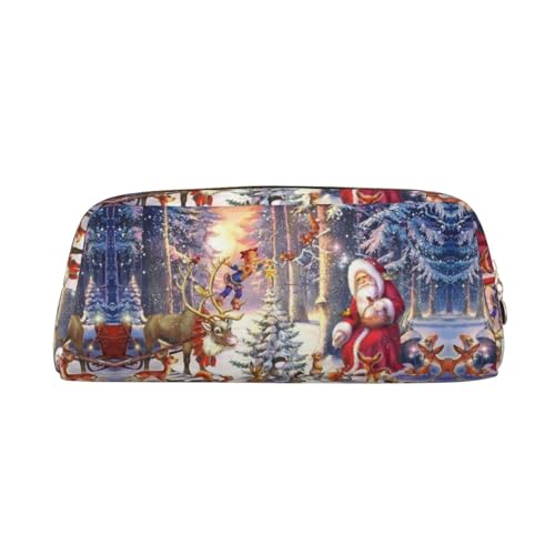 NBHDZENGW Niedliches Leder-Federmäppchen mit glattem Reißverschluss, stilvolle langlebige Tasche für Schule, Büro, Reisen, leicht, Volldruck-Schreibwarenhalter, gold, Einheitsgröße, Taschen-Organizer von NBHDZENGW