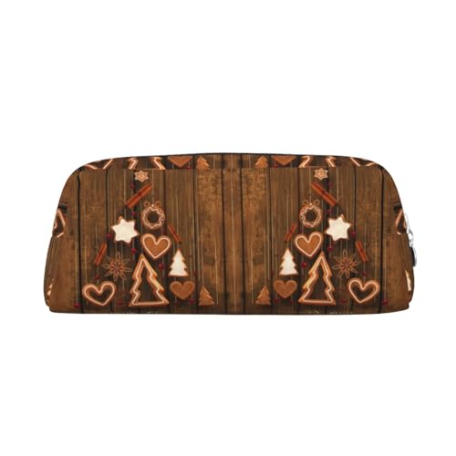 NBHDZENGW Niedliches Weihnachts-Federmäppchen aus Leder mit glattem Reißverschluss, stilvolle, langlebige Tasche für Schule, Büro, Reisen, leicht, Volldruck-Schreibwarenhalter, silber, Einheitsgröße von NBHDZENGW