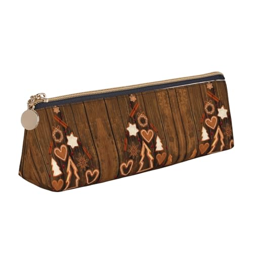 NBHDZENGW Niedliches Weihnachts-Federmäppchen aus Leder mit glattem Reißverschluss, stilvolle, langlebige Tasche für Schule, Büro, Reisen, leicht, Volldruck-Schreibwarenhalter von NBHDZENGW