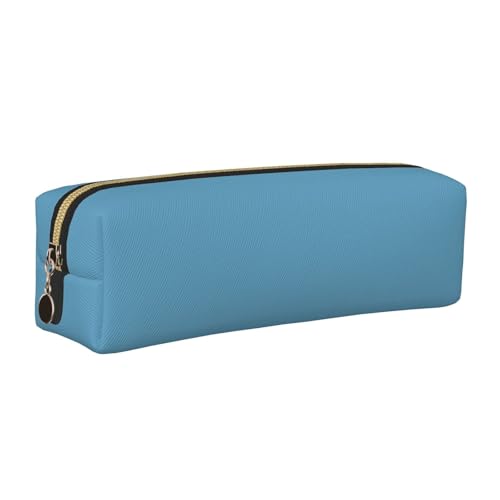 NBHDZENGW Stream Stone Federmäppchen aus Leder mit glattem Reißverschluss, stilvolle, langlebige Reißverschlusstasche für Schule, Büro, Reisen, leicht, Volldruck, Blau, gold, Einheitsgröße von NBHDZENGW