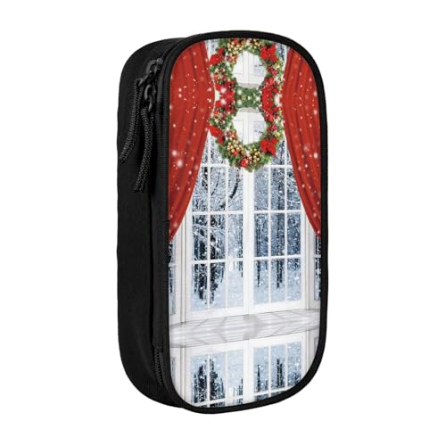 NBHDZENGW Weihnachtliche Innendekoration, großes Fassungsvermögen, doppellagiges Federmäppchen, individuell bedruckt, strapazierfähiges Polyester, Organizer für Schule, Büro, Reisen, Kunstbedarf NBHDZENGW Weihnachtliche Innendekoration, großes Fassungsvermögen, doppellagiges Federmäppchen, individuell bedruckt, strapazierfähiges Polyester, Organizer für Schule, Büro, Reisen, Kunstbedarf von NBHDZENGW
