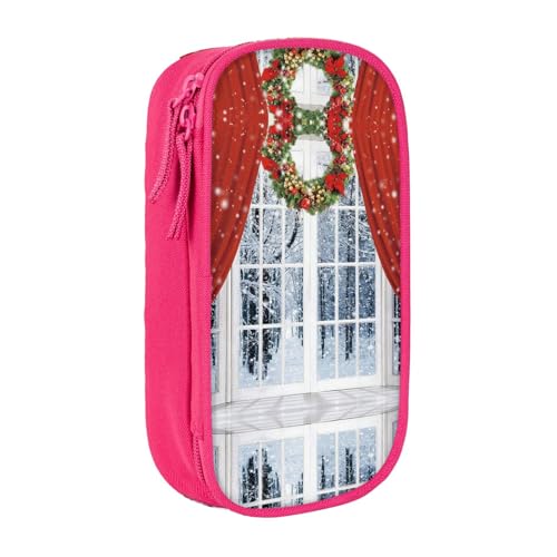 NBHDZENGW Weihnachtliche Innendekoration, großes Fassungsvermögen, doppellagiges Federmäppchen, individuell bedruckt, strapazierfähiges Polyester, Organizer für Schule, Büro, Reisen, Kunstbedarf von NBHDZENGW