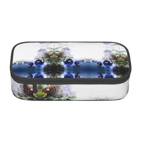 NBHDZENGW Weihnachts-Federmäppchen mit großem Fassungsvermögen, mehrere Fächer, Schreibwaren, Kulturbeutel für Schule, Büro, Reisen, strapazierfähiges Polyester (stilvolles Druckdesign) von NBHDZENGW