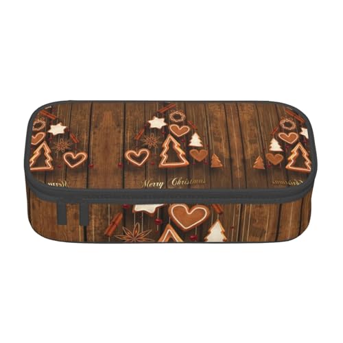 NBHDZENGW Weihnachts-Federmäppchen mit großem Fassungsvermögen, mehrere Fächer, Schreibwaren, Kulturbeutel für Schule, Büro, Reisen, strapazierfähiges Polyester (stilvolles Druckdesign) von NBHDZENGW