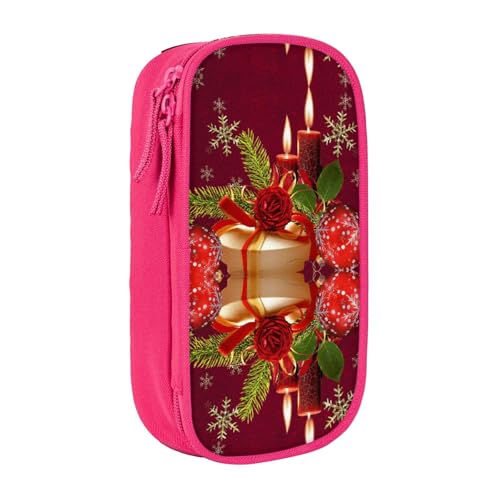 NBHDZENGW Weihnachts-Geschenkbox, großes Fassungsvermögen, doppellagiges Federmäppchen, individuell bedruckt, strapazierfähiges Polyester, Organizer für Schule, Büro, Reisen, Kunstbedarf, Make-up von NBHDZENGW