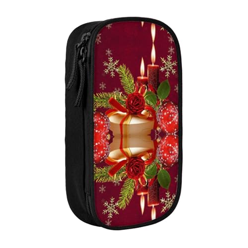 NBHDZENGW Weihnachts-Geschenkbox, großes Fassungsvermögen, doppellagiges Federmäppchen, individuell bedruckt, strapazierfähiges Polyester, Organizer für Schule, Büro, Reisen, Kunstbedarf, Make-up von NBHDZENGW