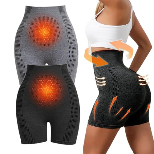 NBHGFF Mikrovibrationsmassagemodul, Formende Shorts aus Eisseide und Ionenfaser, Mikrovibrationsmassage-Formende Shorts (Black+Gray,S) von NBHGFF