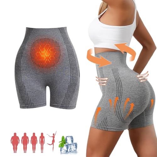 NBHGFF Mikrovibrationsmassagemodul, Formende Shorts aus Eisseide und Ionenfaser, Mikrovibrationsmassage-Formende Shorts (Gray,S) von NBHGFF