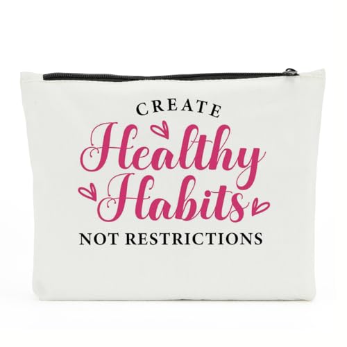 Inspirierende Geschenke für Frauen, positive Bestätigungen, psychische Gesundheit, Make-up-Tasche für weibliche Mentorin, HealthyHabits, 10 x 6 inches von NBIAN