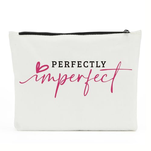 Inspirierende Geschenke für Frauen, positive Bestätigungen, psychische Gesundheit, Make-up-Tasche für weibliche Mentorin, Unvollkommene, 10 x 6 inches von NBIAN