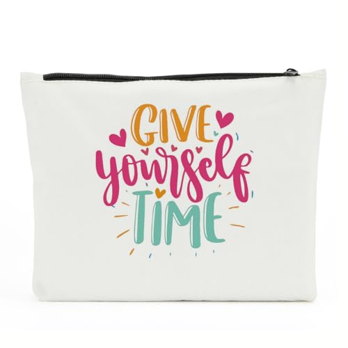 Inspirierende Geschenke für Frauen, positive Bestätigungen, psychische Gesundheit, Make-up-Tasche für weibliche Mentorin, YourselfTime, 10 x 6 inches von NBIAN