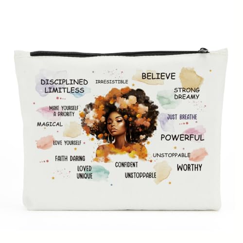 Inspirierende Geschenke für Frauen, positive Bestätigungen, psychische Gesundheit, Make-up-Tasche für weibliche Psychologin, Believe, 10 x 6 inches von NBIAN