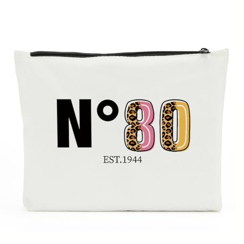 NBIAN Kosmetiktasche zum 30., 40., 50., 55., 60., 65., 70., 75., 80. Geburtstag, Geschenke für Frauen, Tante, Mutter, Oma, Kosmetiktasche, Make-up-Tasche, Est80, 10 x 6 inches von NBIAN