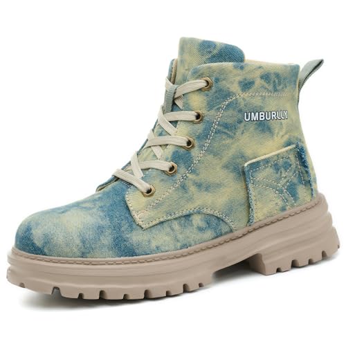 NBOFIEHY Sicherheitsschuhe Damen Leicht Atmungsaktiv Arbeitsschuhe mit Stahlkappe rutschfest Arbeitsstiefel Bequem, Blau, 37 EU von NBOFIEHY