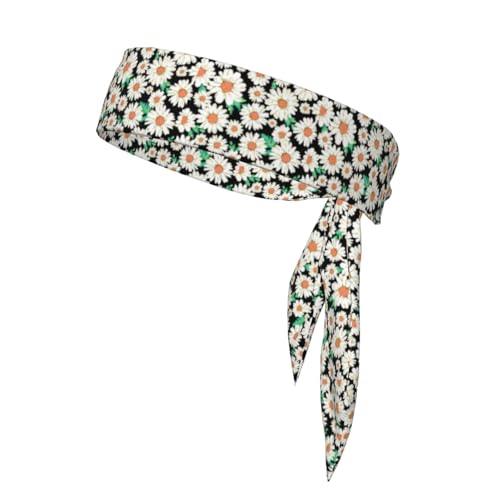 Sport-Stirnband mit Gänseblümchen-Druck, elastisch, verstellbar, Unisex, weich, bequem, atmungsaktiv Sport-Stirnband mit Gänseblümchen-Druck, elastisch, verstellbar, Unisex, weich, bequem, atmungsaktiv von NBRIEU