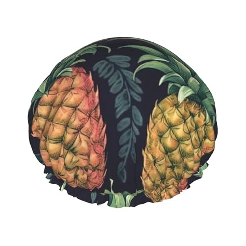 Ananas-Duschhaube für Damen und Herren, verstellbar, wiederverwendbar, doppellagig, wasserdicht, Badekappen, EVA-Futter, elastisches Band, Haarkappe für alle Haarlängen Ananas-Duschhaube für Damen und Herren, verstellbar, wiederverwendbar, doppellagig, wasserdicht, Badekappen, EVA-Futter, elastisches Band, Haarkappe für alle Haarlängen von NBSKSDLK