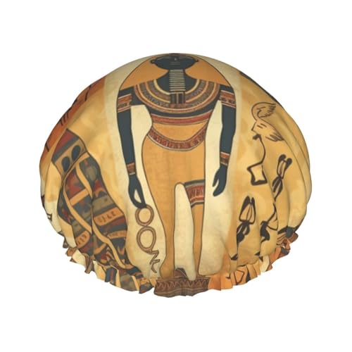 Antike Ägypten Tribe Serie Duschhaube für Damen und Herren, verstellbare wiederverwendbare Duschhaube, doppellagig, wasserdichte Badekappen, EVA-Futter, elastisches Band, Haarkappe für alle Haarlängen Antike Ägypten Tribe Serie Duschhaube für Damen und Herren, verstellbare wiederverwendbare Duschhaube, doppellagig, wasserdichte Badekappen, EVA-Futter, elastisches Band, Haarkappe für alle Haarlängen von NBSKSDLK