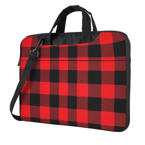 Buffalo Check Laptoptasche 14 Zoll Computer Aktentasche Geschenke für Männer Frauen 360 Schutz Laptop Umhängetasche von NBSKSDLK