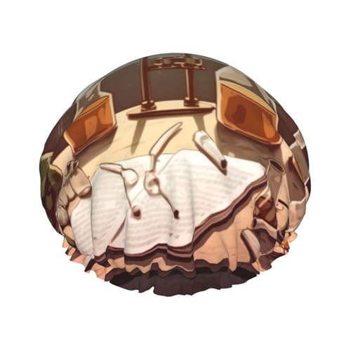 Chemielabor Duschhaube für Damen und Herren, verstellbare wiederverwendbare Duschhaube, doppellagig, wasserdichte Badekappen, EVA-Futter, elastisches Band, Haarkappe für alle Haarlängen Chemielabor Duschhaube für Damen und Herren, verstellbare wiederverwendbare Duschhaube, doppellagig, wasserdichte Badekappen, EVA-Futter, elastisches Band, Haarkappe für alle Haarlängen von NBSKSDLK