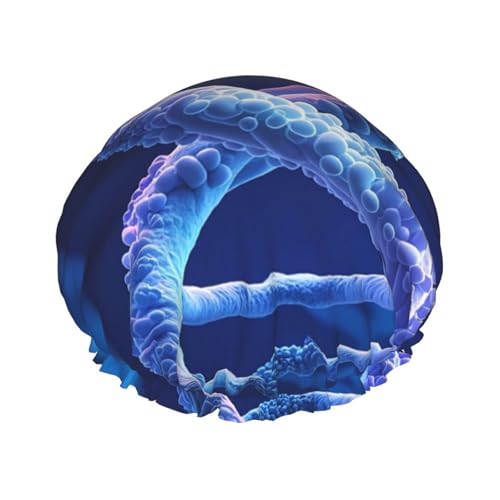 DNA Genetic Helix Duschhaube für Damen und Herren, verstellbare wiederverwendbare Duschhaube, doppellagig, wasserdichte Badekappen, EVA-Futter, elastisches Band, Haarkappe für alle Haarlängen DNA Genetic Helix Duschhaube für Damen und Herren, verstellbare wiederverwendbare Duschhaube, doppellagig, wasserdichte Badekappen, EVA-Futter, elastisches Band, Haarkappe für alle Haarlängen von NBSKSDLK